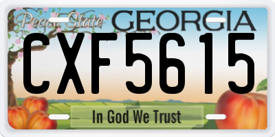 GA license plate CXF5615