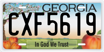 GA license plate CXF5619