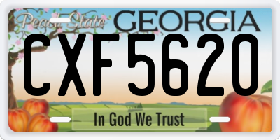 GA license plate CXF5620