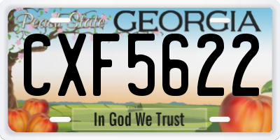 GA license plate CXF5622