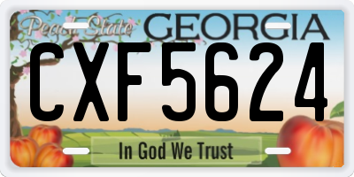 GA license plate CXF5624