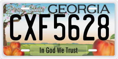 GA license plate CXF5628