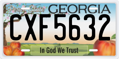 GA license plate CXF5632