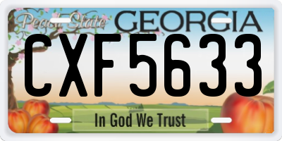 GA license plate CXF5633
