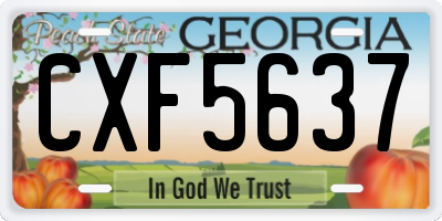 GA license plate CXF5637