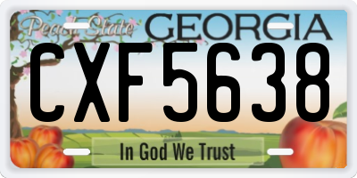 GA license plate CXF5638