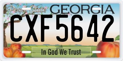 GA license plate CXF5642