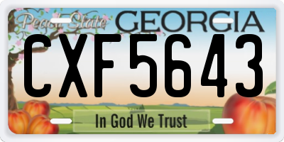 GA license plate CXF5643