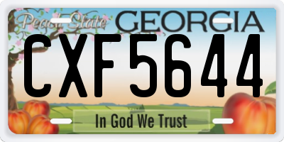 GA license plate CXF5644
