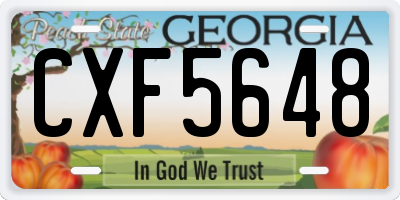 GA license plate CXF5648