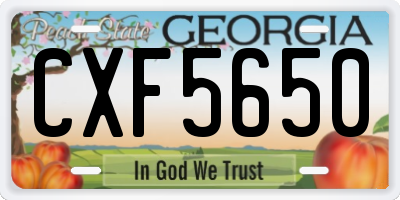 GA license plate CXF5650