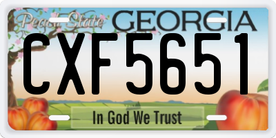 GA license plate CXF5651