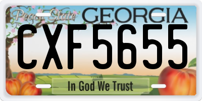 GA license plate CXF5655