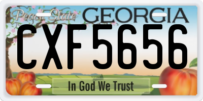 GA license plate CXF5656