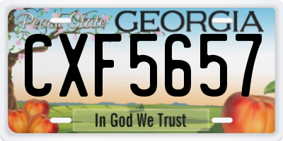 GA license plate CXF5657