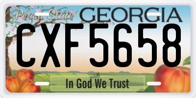 GA license plate CXF5658