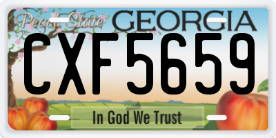 GA license plate CXF5659