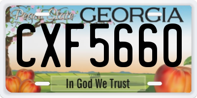 GA license plate CXF5660