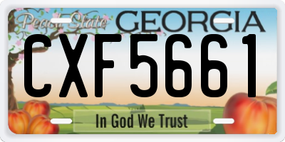 GA license plate CXF5661