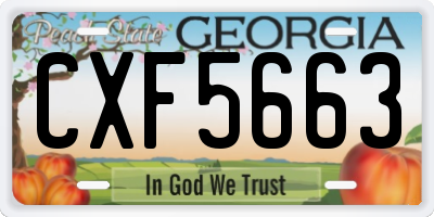 GA license plate CXF5663
