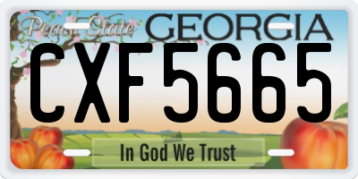 GA license plate CXF5665