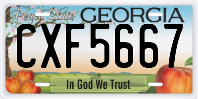 GA license plate CXF5667