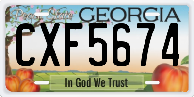 GA license plate CXF5674