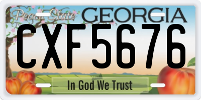 GA license plate CXF5676