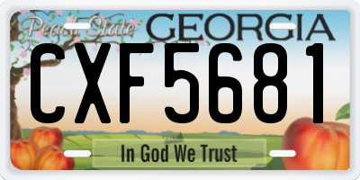 GA license plate CXF5681