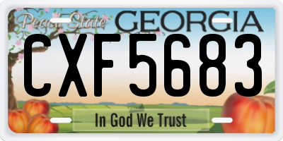 GA license plate CXF5683