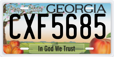 GA license plate CXF5685