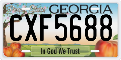 GA license plate CXF5688