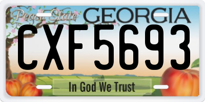 GA license plate CXF5693