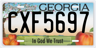 GA license plate CXF5697
