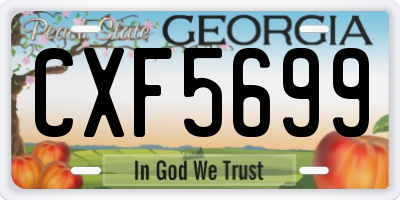 GA license plate CXF5699