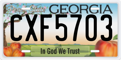 GA license plate CXF5703