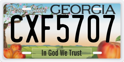 GA license plate CXF5707