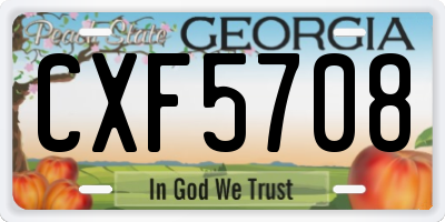 GA license plate CXF5708