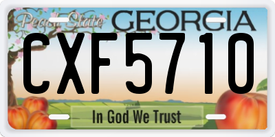 GA license plate CXF5710