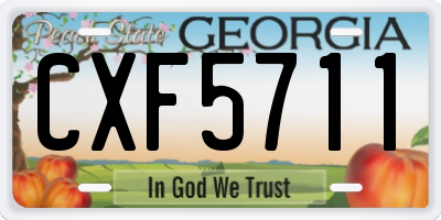 GA license plate CXF5711