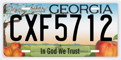 GA license plate CXF5712
