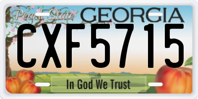 GA license plate CXF5715