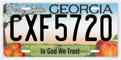 GA license plate CXF5720