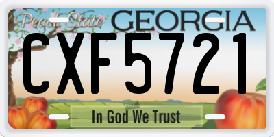 GA license plate CXF5721