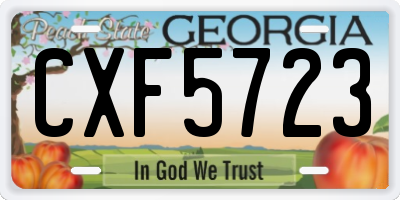 GA license plate CXF5723