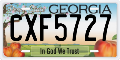 GA license plate CXF5727