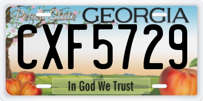 GA license plate CXF5729