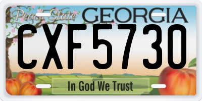 GA license plate CXF5730