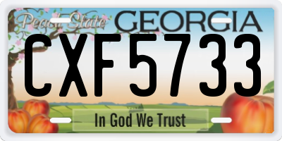 GA license plate CXF5733