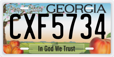 GA license plate CXF5734